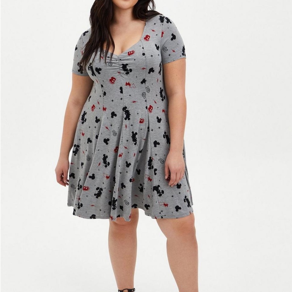 Torrid Size 4 Gray and Black Micky Mouse Disney Dress
